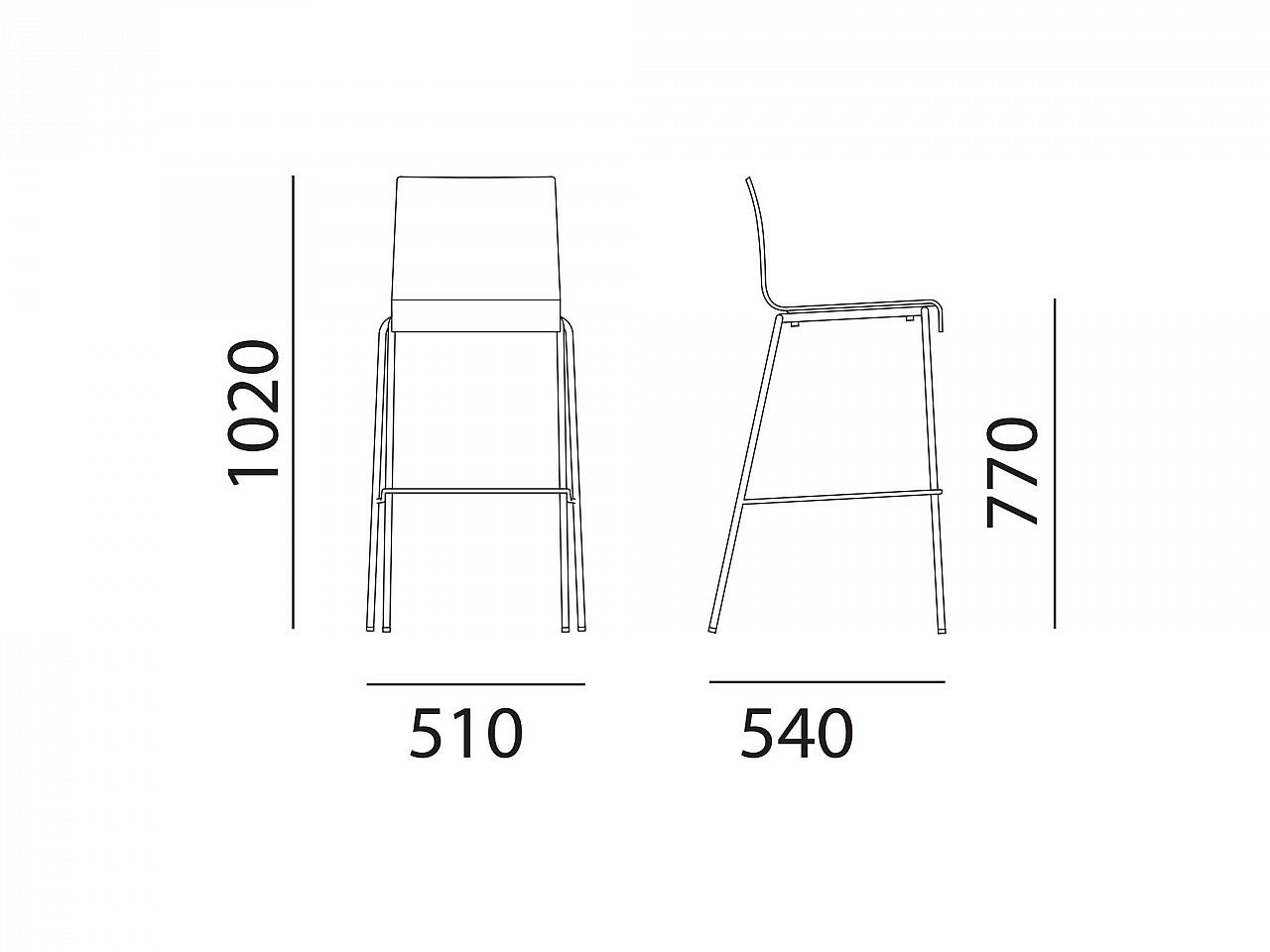 Sgabello Kuadra 1116 -1