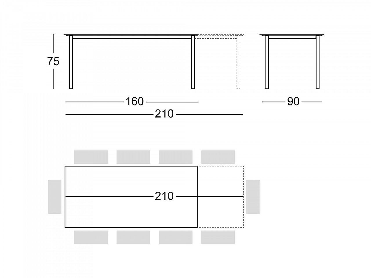 Tavolo allungabile Pranzo 160/210 -1