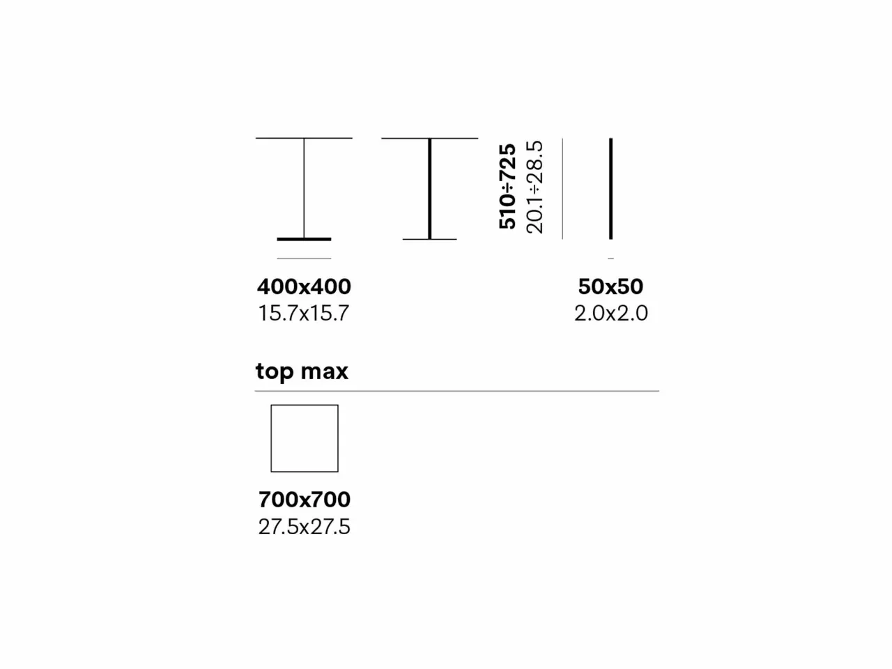 Base Inox 4402H - Altezza variabile - 1