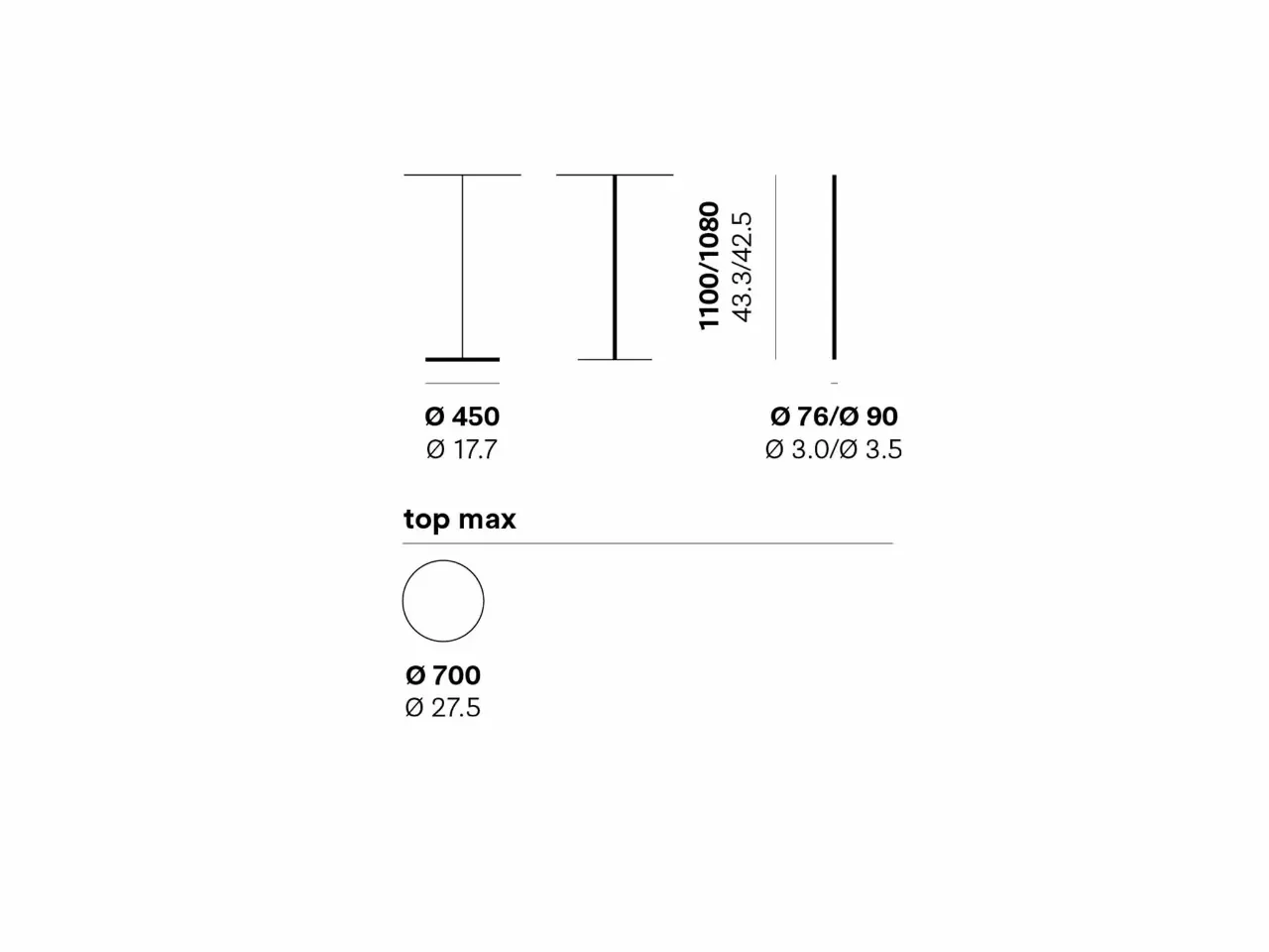 Base Inox 4414 - Piedini regolabili - 1