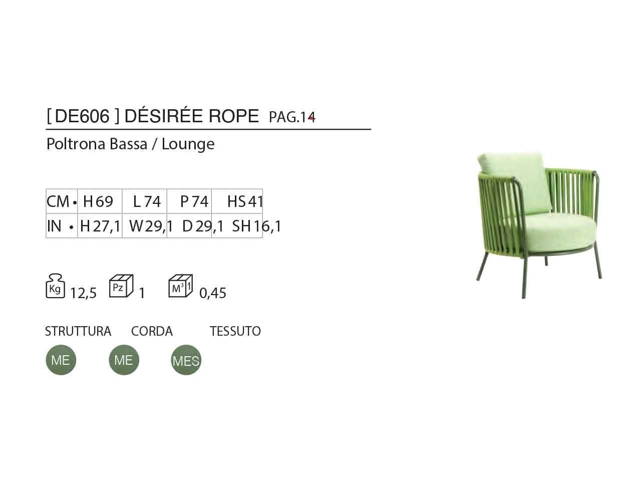 Poltrona Bassa Daisy Rope Green -1