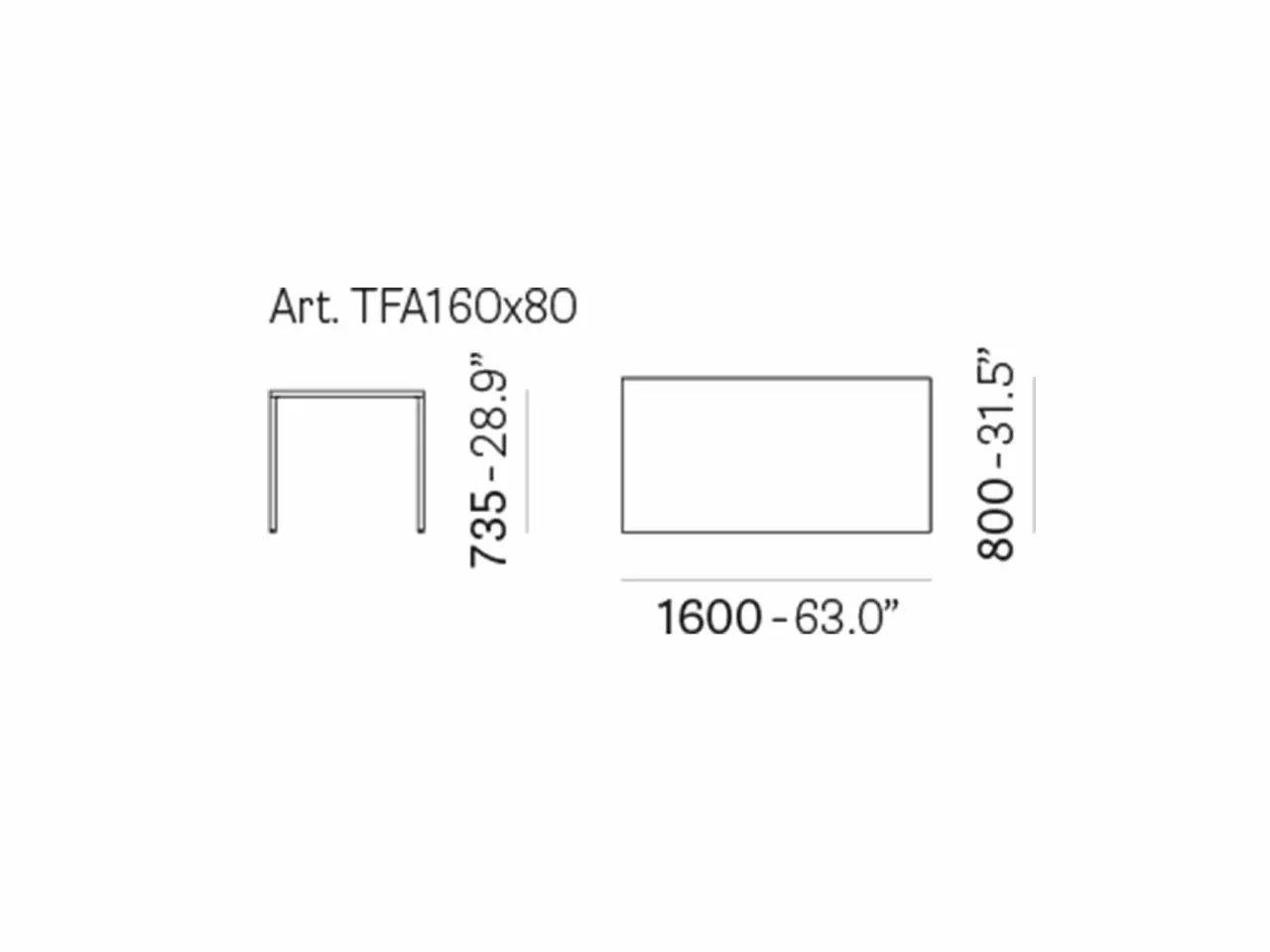 Tavolo Fabbrico 160x80 TR - 1