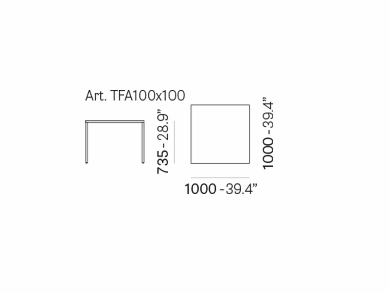 Tavolo Fabbrico 100x100 - 1