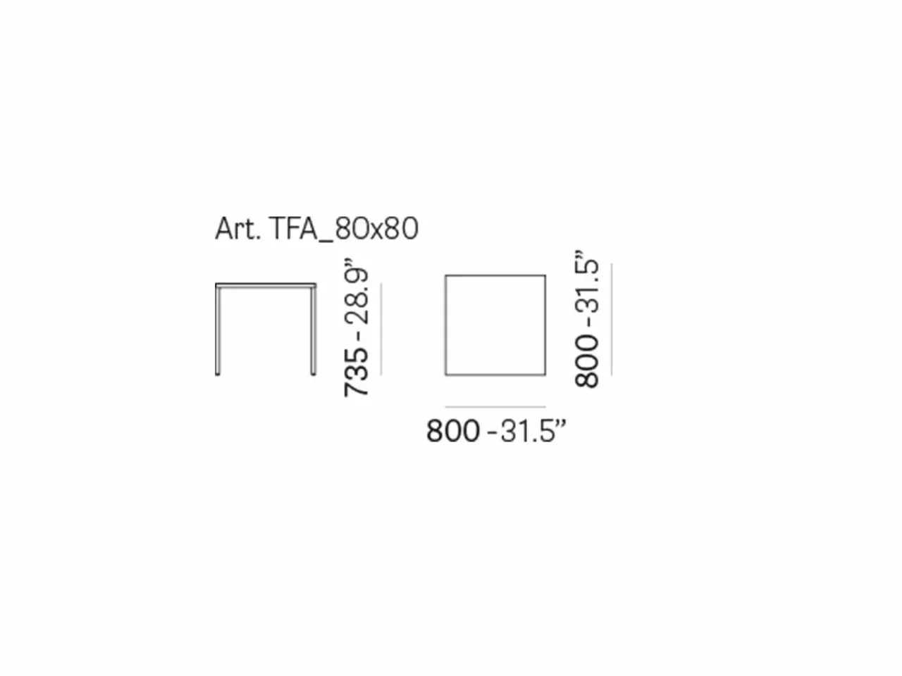 Tavolo Fabbrico 80x80 TR - 1