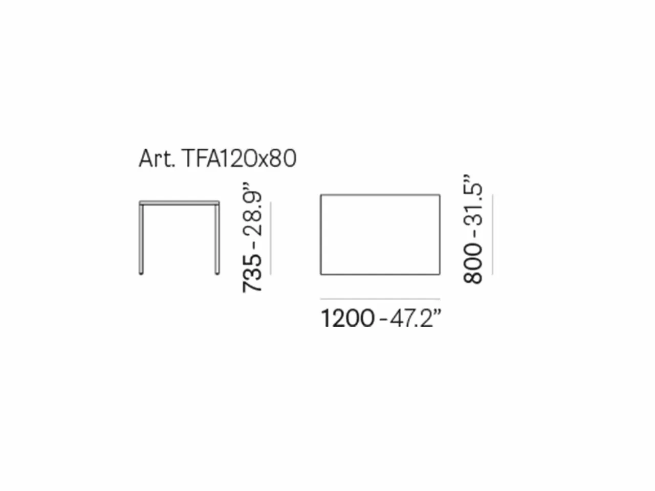 Tavolo Fabbrico 120x80 TR - 1