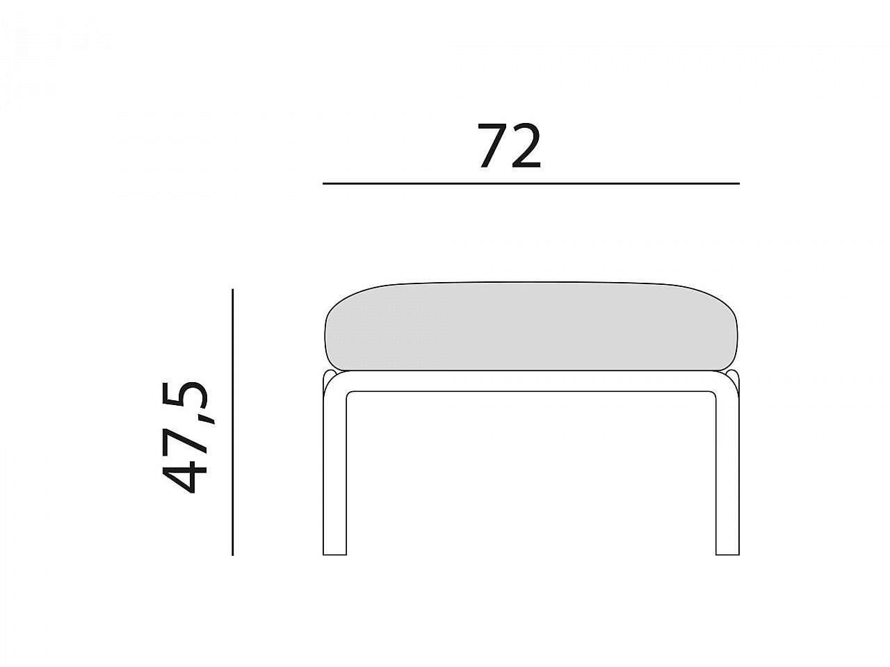 Pouf Komodo struttura bianca Nardi - 1