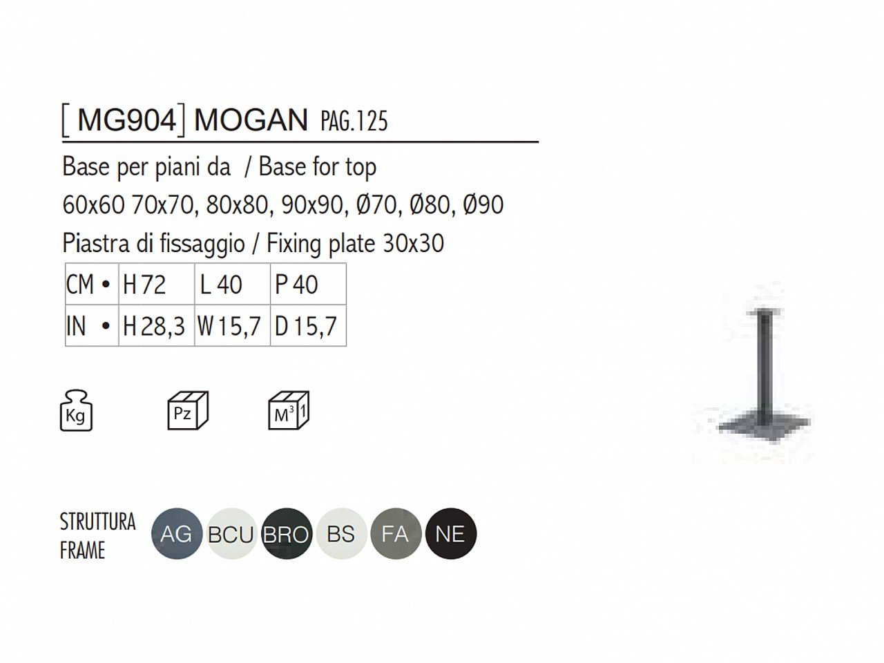 Base smontabile per tavoli Mogan - 1