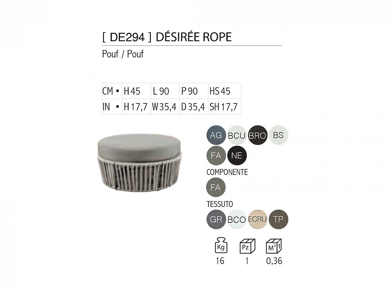 Pouf Daisy Rope - 1