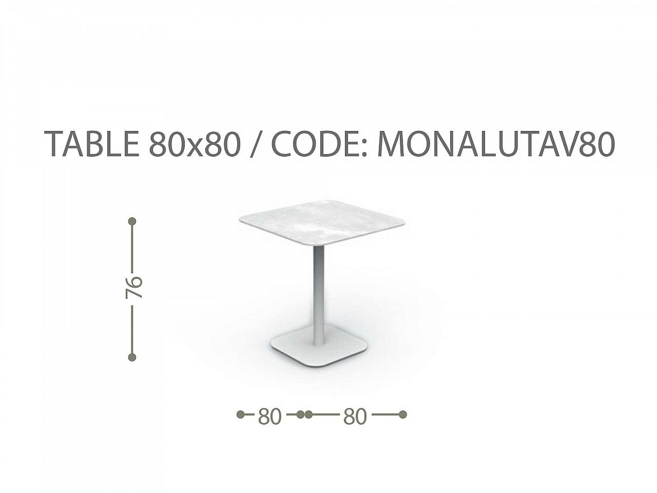 Tavolo 80x80 Moon/Alu - 1