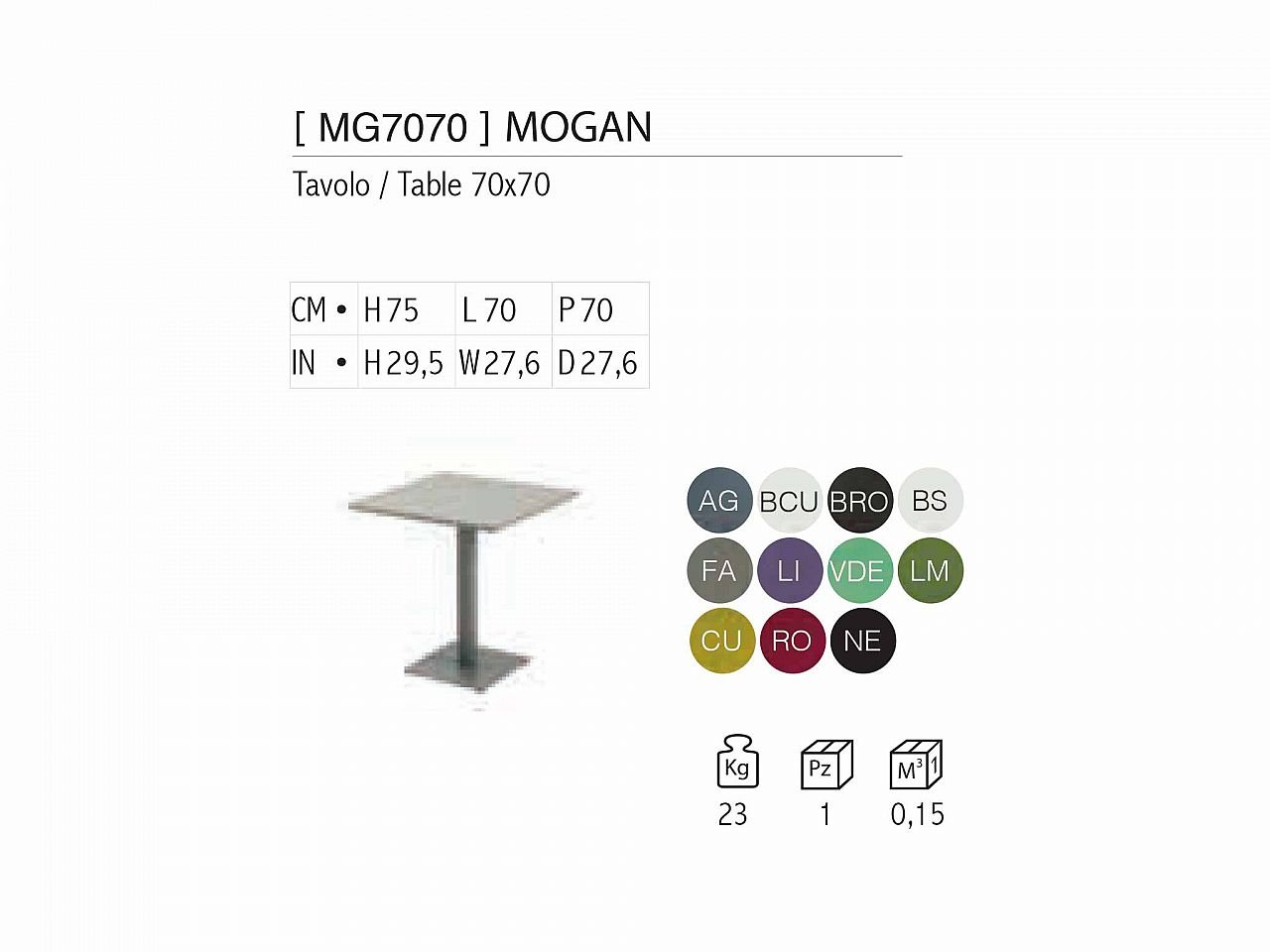 Tavolo Mogan 70x70 - 1