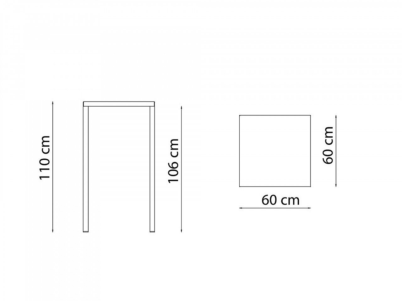 Tavolo alto Quatris 60x60 - 2