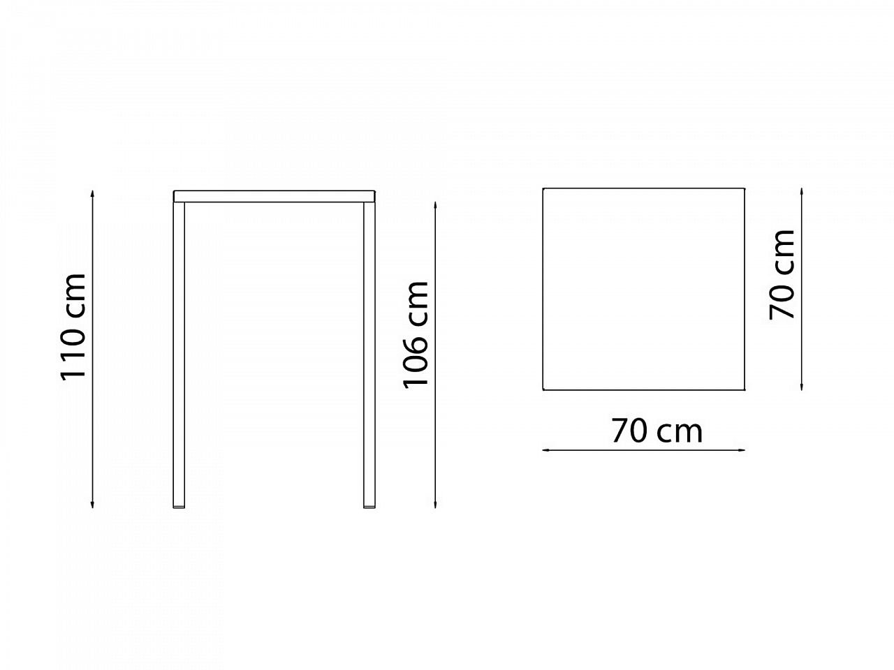 Tavolo alto Quatris 70x70 - 2