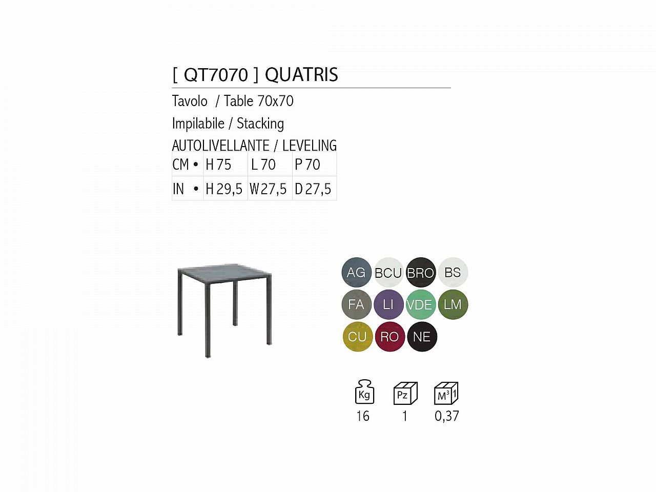 Tavolo Quatris 70x70 - 1