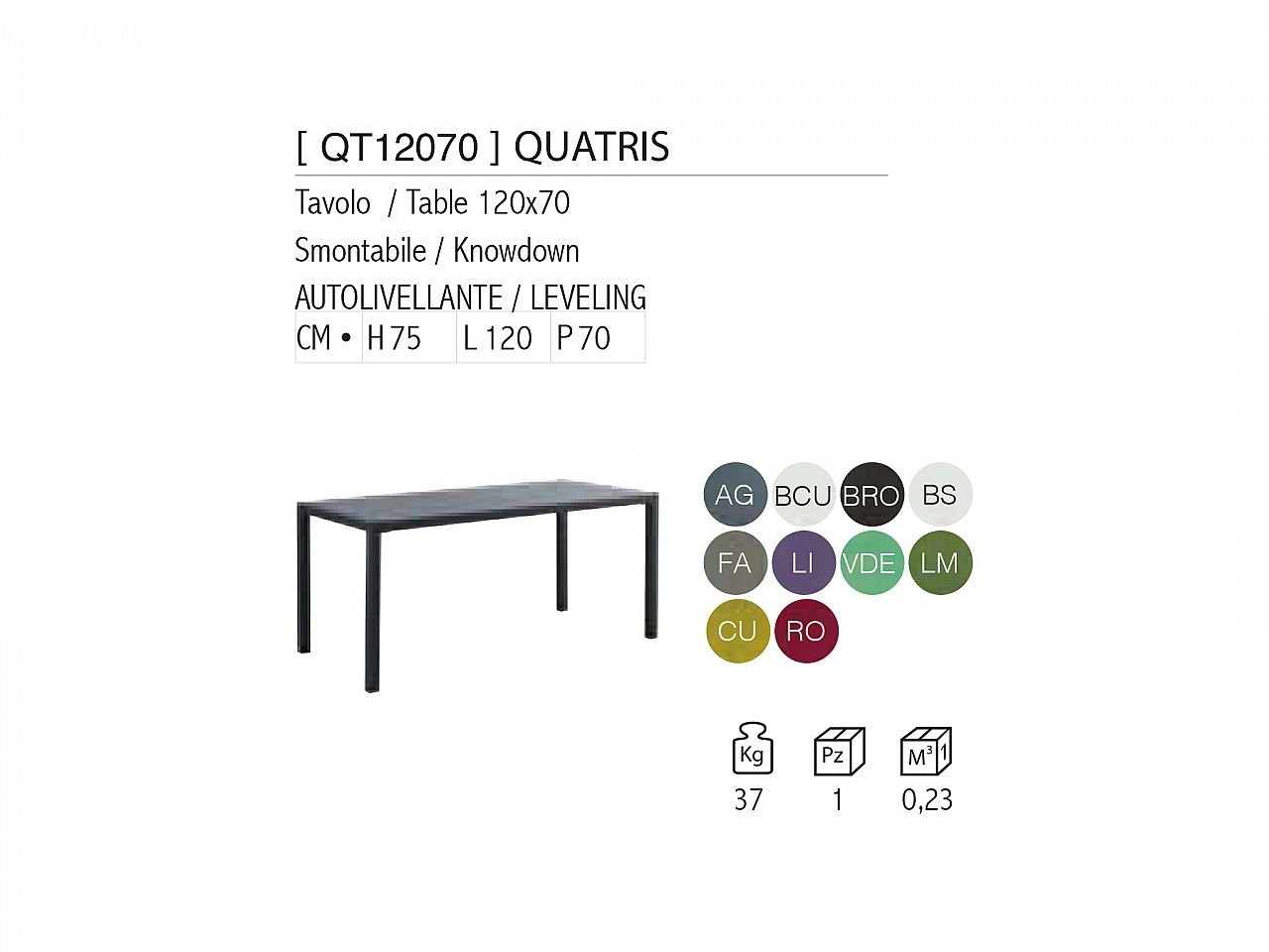 Tavolo Quatris 120x70 - 1
