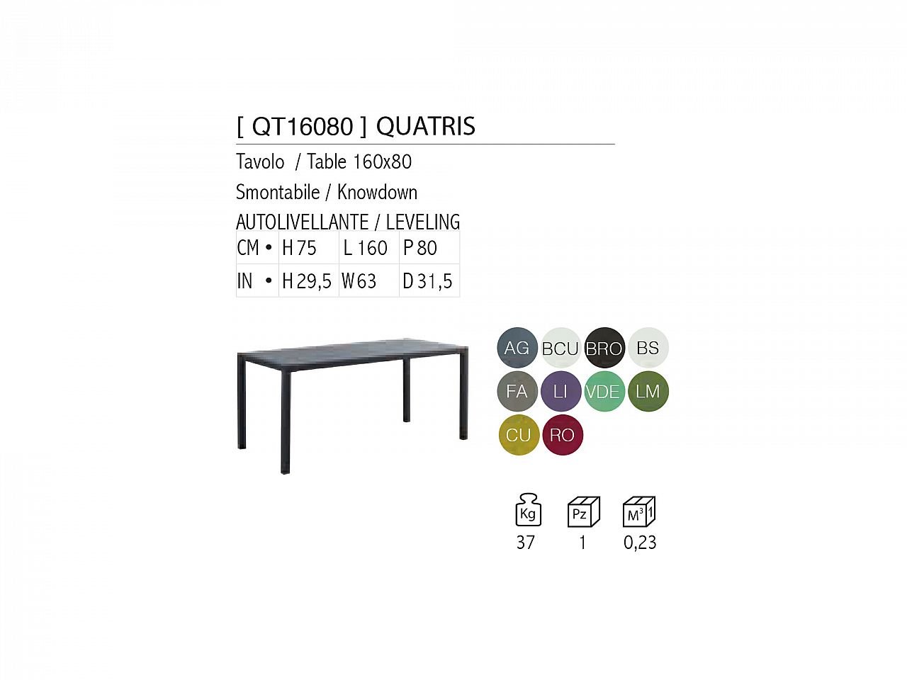 Tavolo Quatris 160x80 - 1