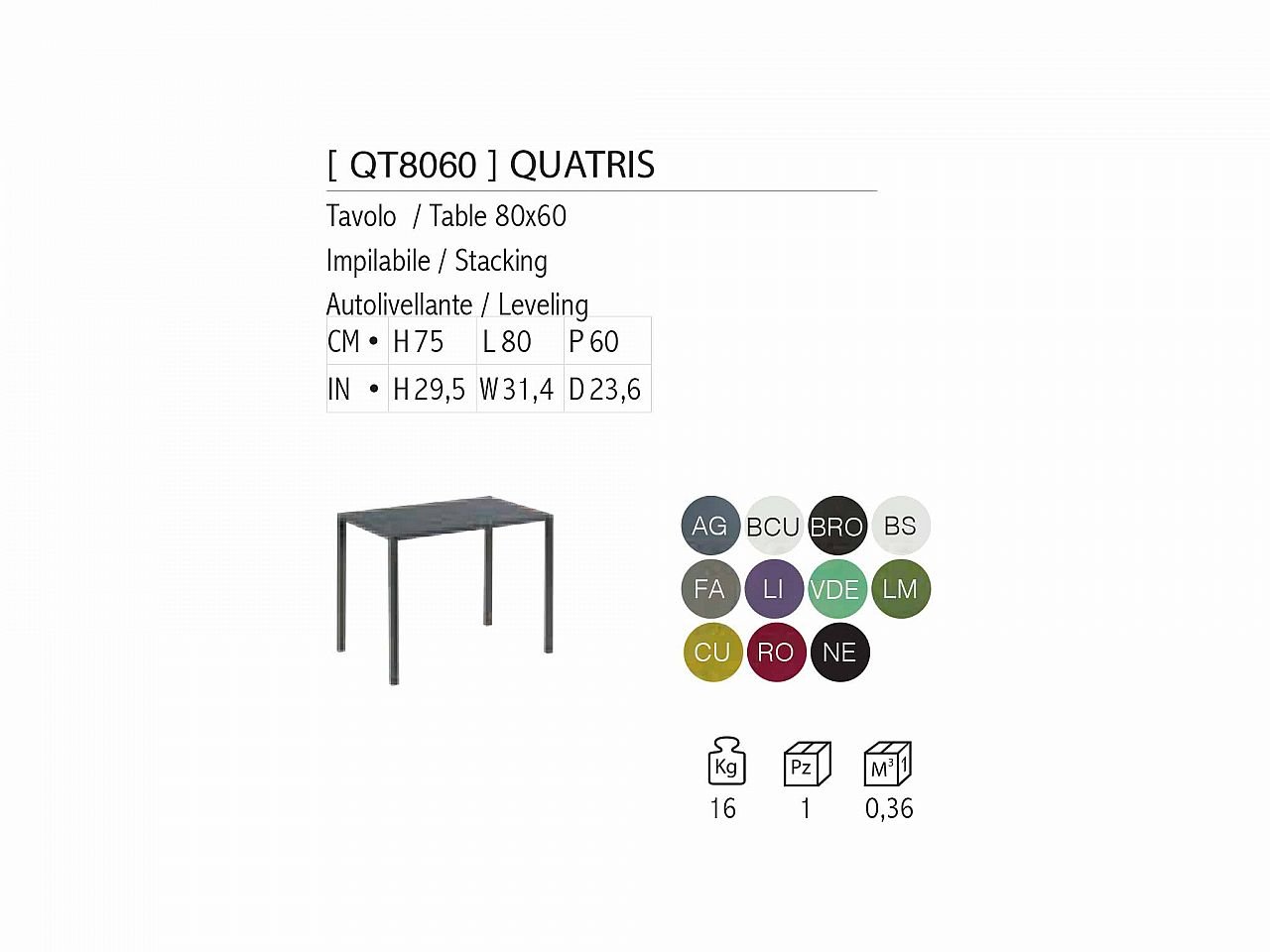 Tavolo Quatris 80x60 - 1