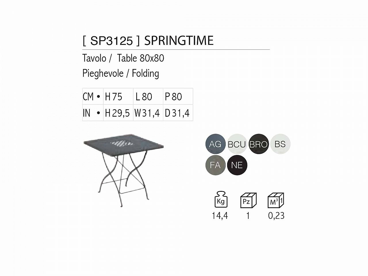 Tavolo Springtime 80x80 - 1