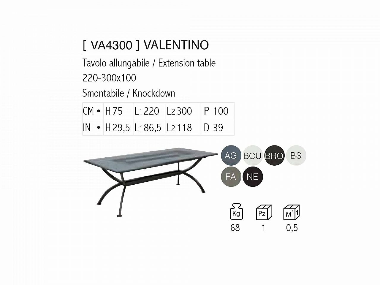 Tavolo allungabile Valentino 220/320 - 1